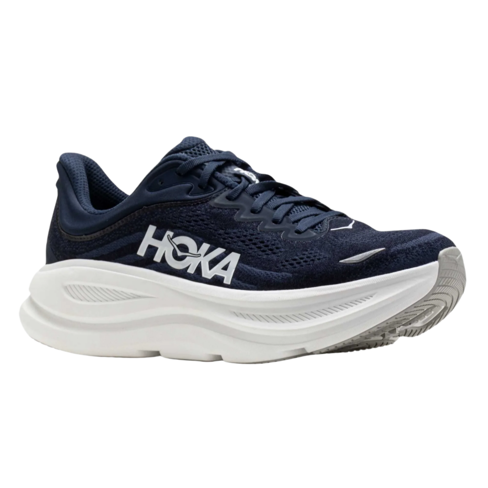 HOKA Bondi 9 Mens Wide FOOTWEAR - Mens Neutral Cushioned VARSITY NAVY / WHITE