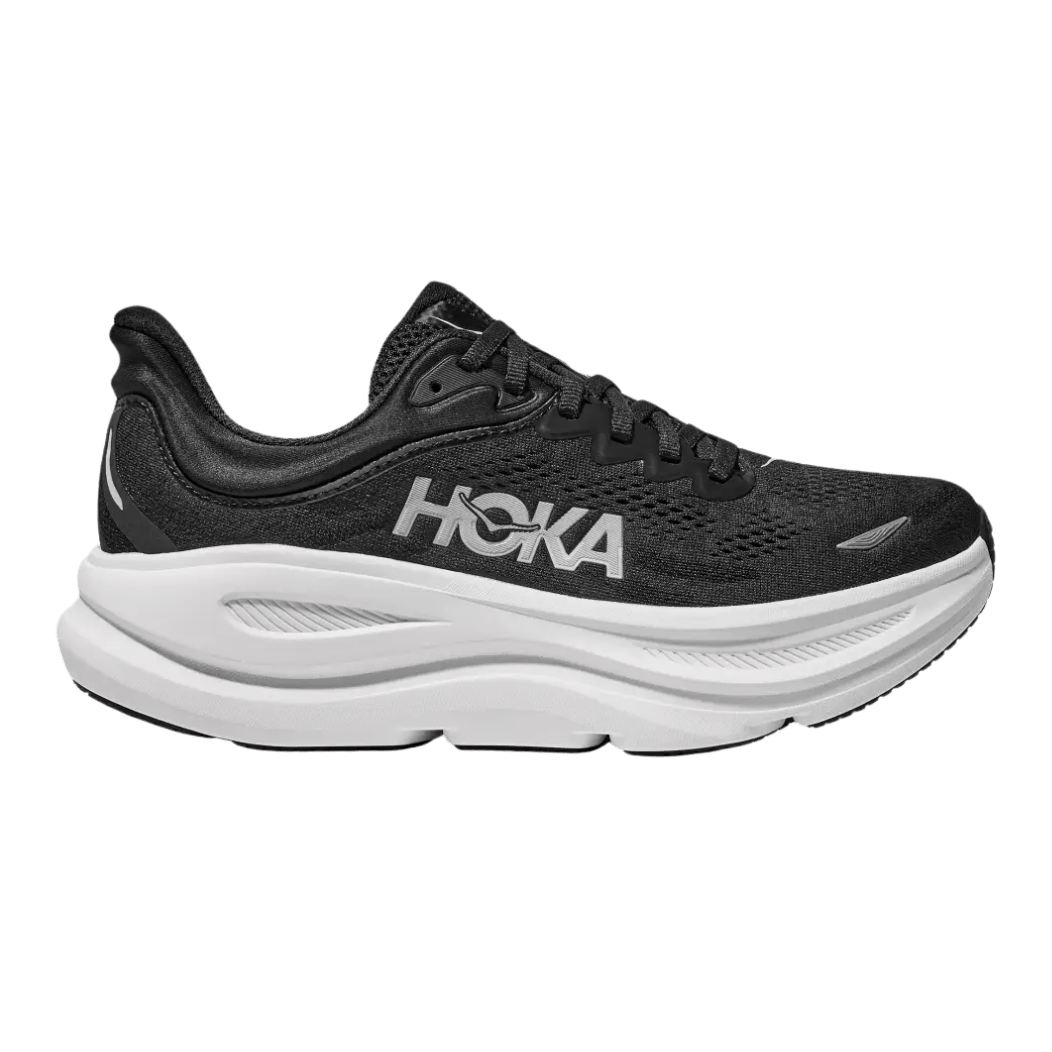 HOKA Bondi 9 Womens Wide FOOTWEAR - Womens Neutral BLACK / WHITE