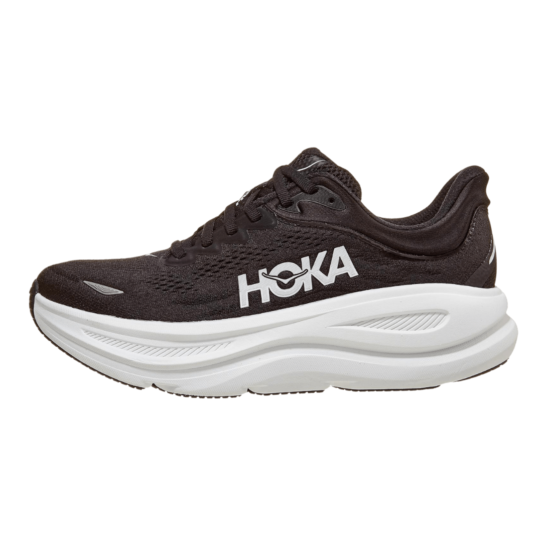 HOKA Bondi 9 Womens Wide FOOTWEAR - Womens Neutral BLACK / WHITE