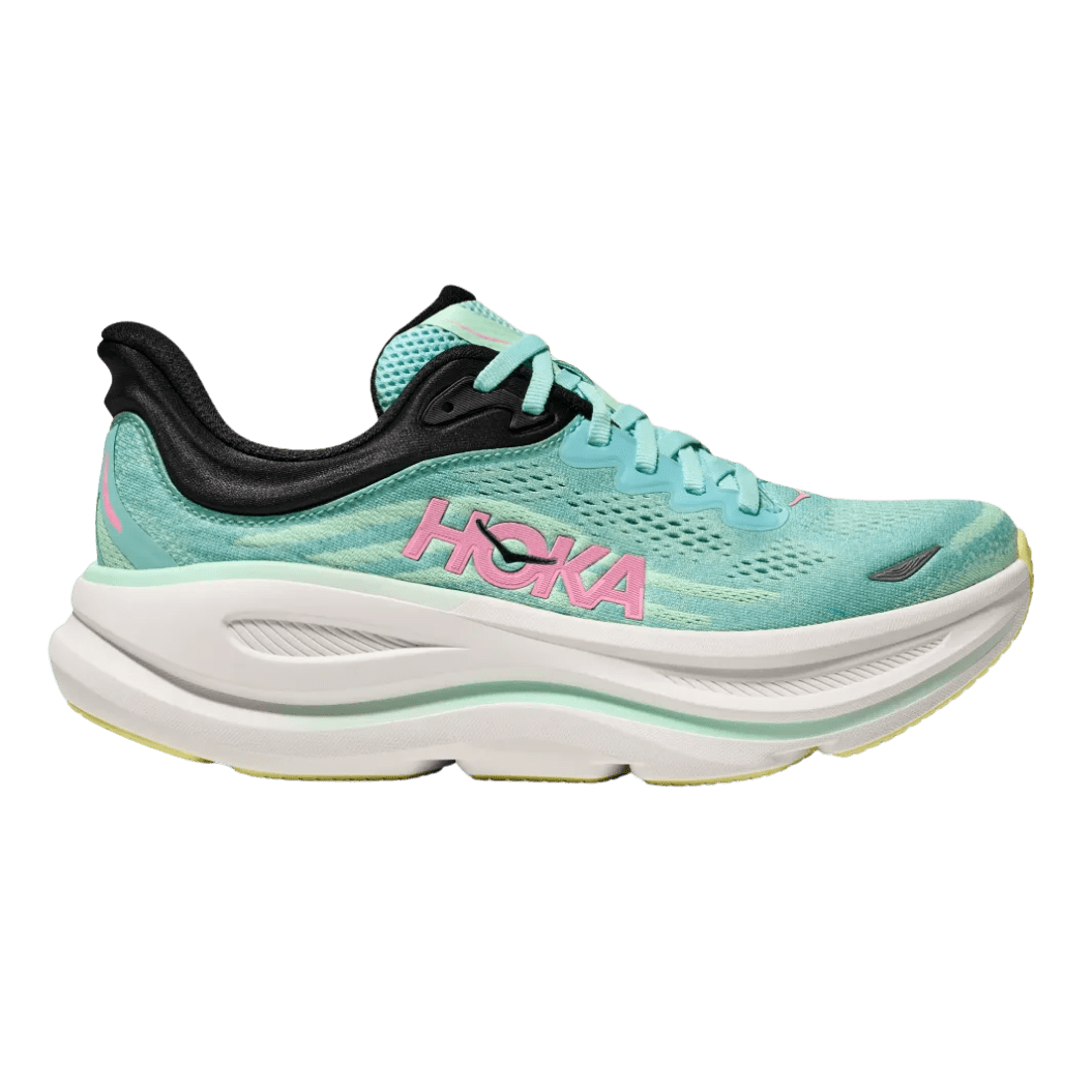 HOKA Bondi 9 Womens Wide FOOTWEAR - Womens Neutral BLUE SPARK / MINT FLUORITE