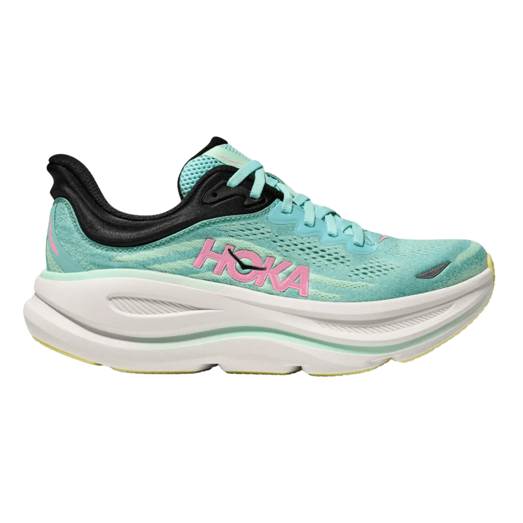 Hoka Bondi 9 Womens Wide FOOTWEAR - Womens Neutral BLUE SPARK / MINT FLUORITE