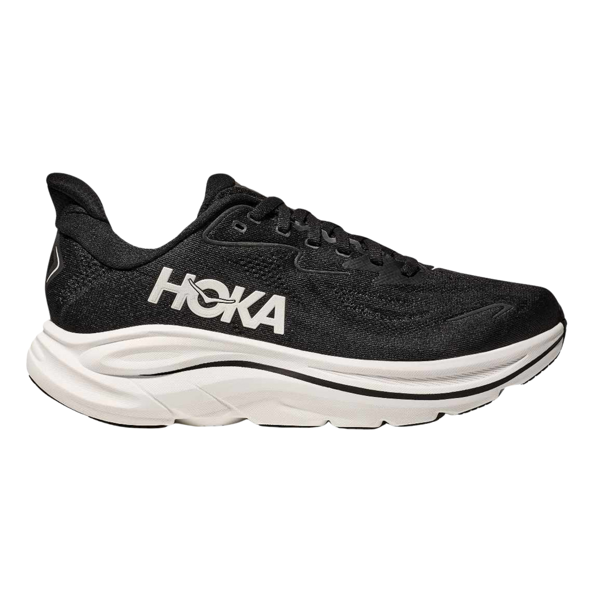 HOKA Clifton 10 Wide Mens FOOTWEAR - Mens Neutral BLACK/WHITE