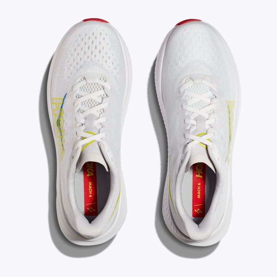 HOKA Mach 6 Mens FOOTWEAR - Mens Lightweight WHITE/NIMBUS CLOUD