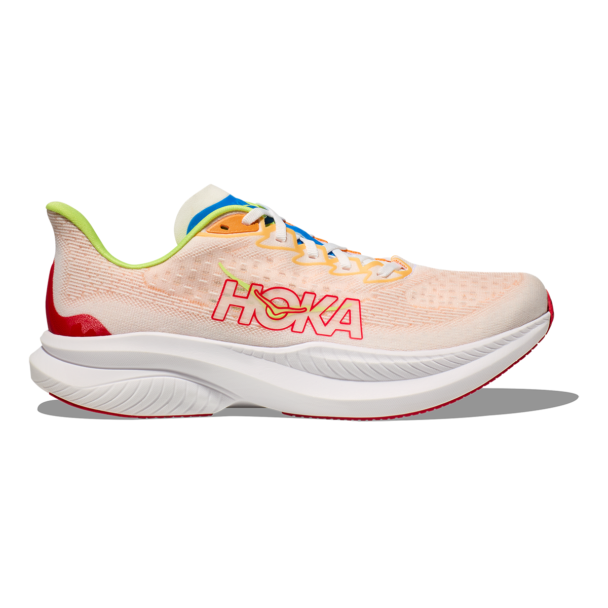 Hoka Mach 6 Mens FOOTWEAR - Mens Lightweight White / Solar Flare