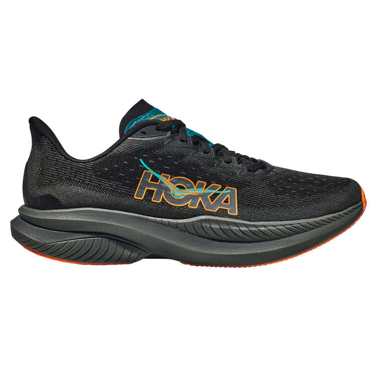 HOKA Mach 6 Mens FOOTWEAR - Mens Lightweight BLACK / ELECTRIC TANGERINE