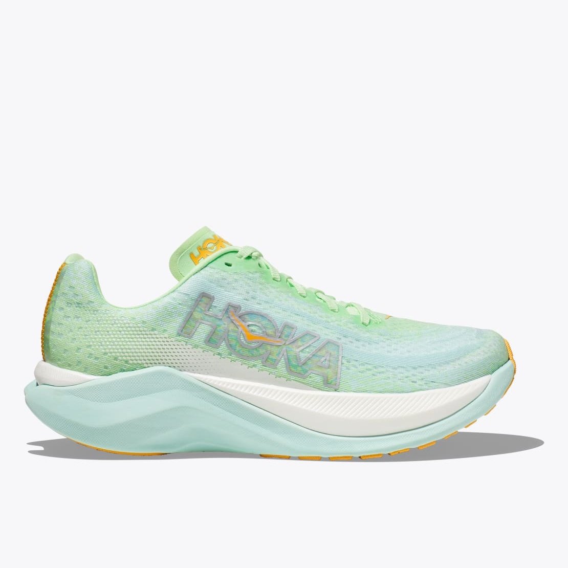 HOKA Mach X Mens FOOTWEAR - Mens Carbon Plate LIME GLOW/SUNLIT OCEAN