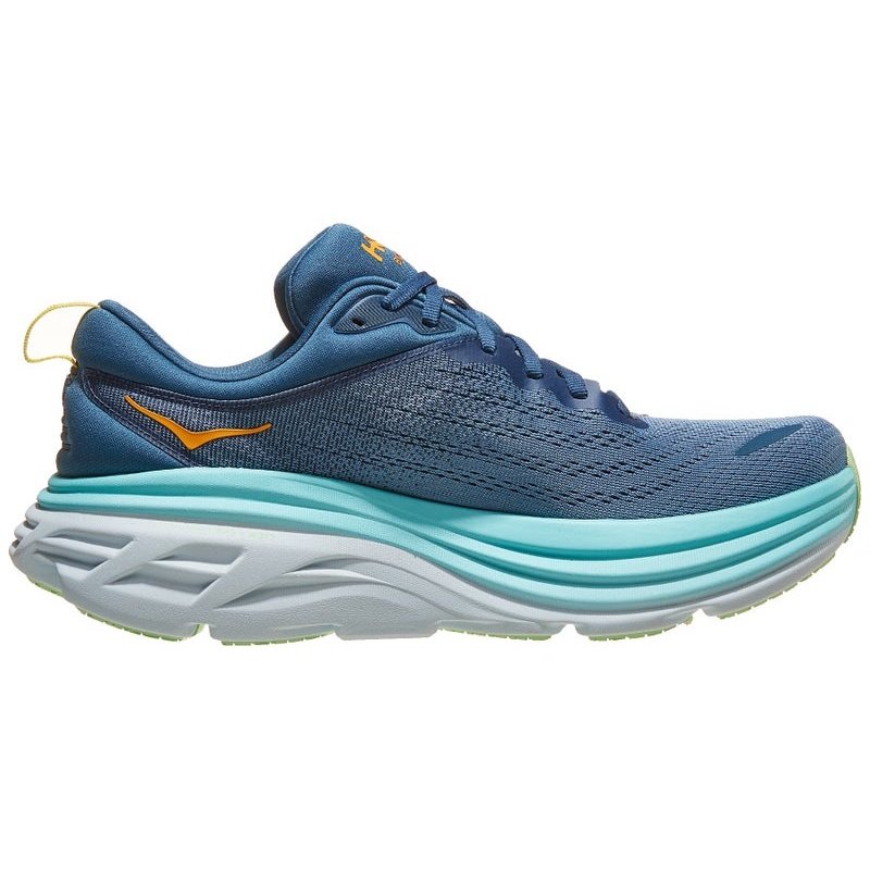 Hoka One One Bondi 8 Mens FOOTWEAR - Mens Neutral Cushioned REAL TEAL/SHADOW