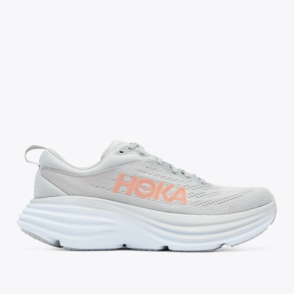 Hoka One One Bondi 8 Womens FOOTWEAR - Womens Neutral Cushioned HARBOR MIST/LUNAR ROCK