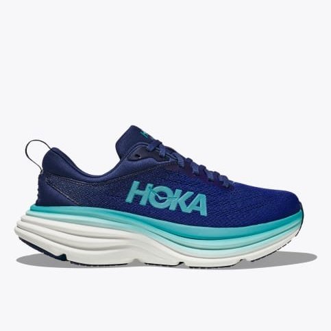 Hoka One One Bondi 8 Womens FOOTWEAR - Womens Neutral Cushioned BELLWETHER BLUE/EVENING SKY