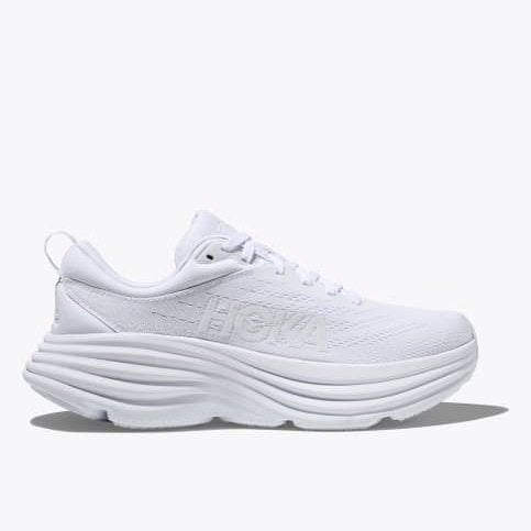 Hoka One One Bondi 8 Womens FOOTWEAR - Womens Neutral Cushioned WHITE/WHITE