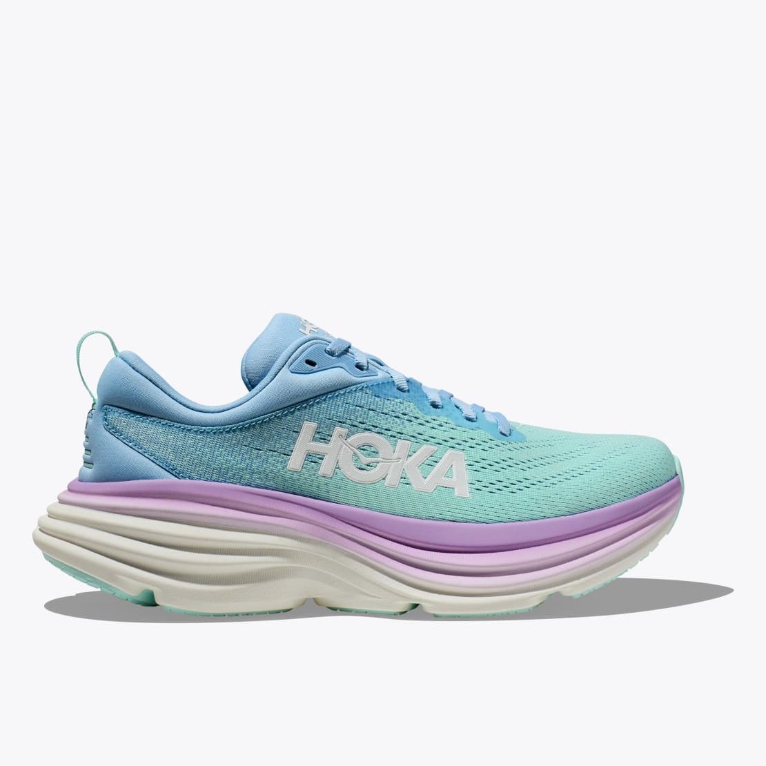 Hoka One One Bondi 8 Womens FOOTWEAR - Womens Neutral Cushioned AIRY BLUE/SUNLIT OCEAN