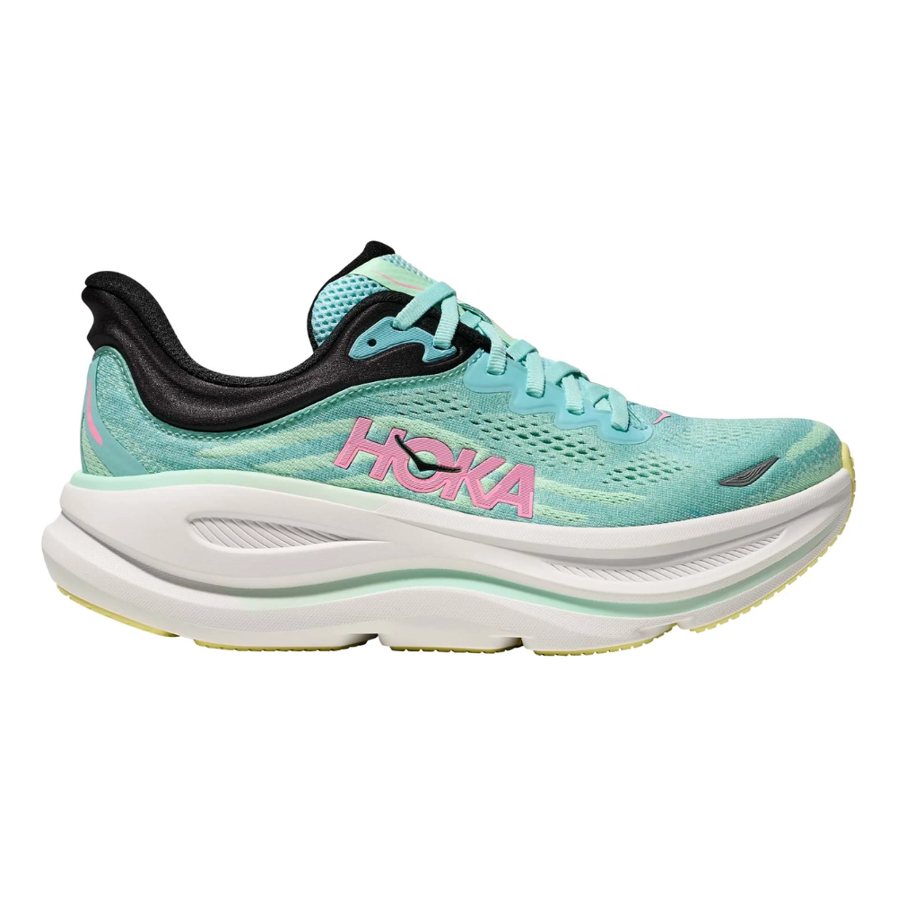 HOKA Bondi 9 Womens FOOTWEAR - Womens Neutral Cushioned BLUE SPARK/MINT FLOURITE MESH