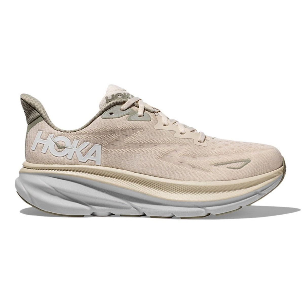 HOKA Clifton 9 Mens FOOTWEAR - Mens Neutral Cushioned OAT MILK/BARLEY
