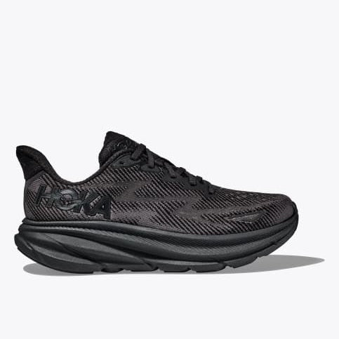 Hoka One One Clifton 9 Wide Mens FOOTWEAR - Mens Neutral Cushioned BLACK/BLACK