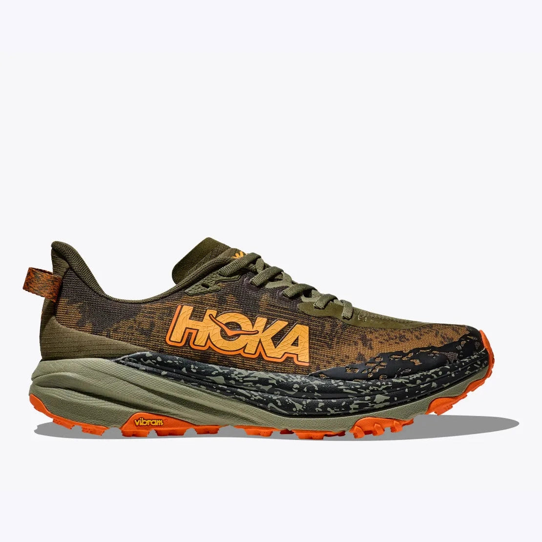 HOKA Speedgoat 6 Wide Mens FOOTWEAR - Mens Trail ANTIQUE OLIVE / SQUASH