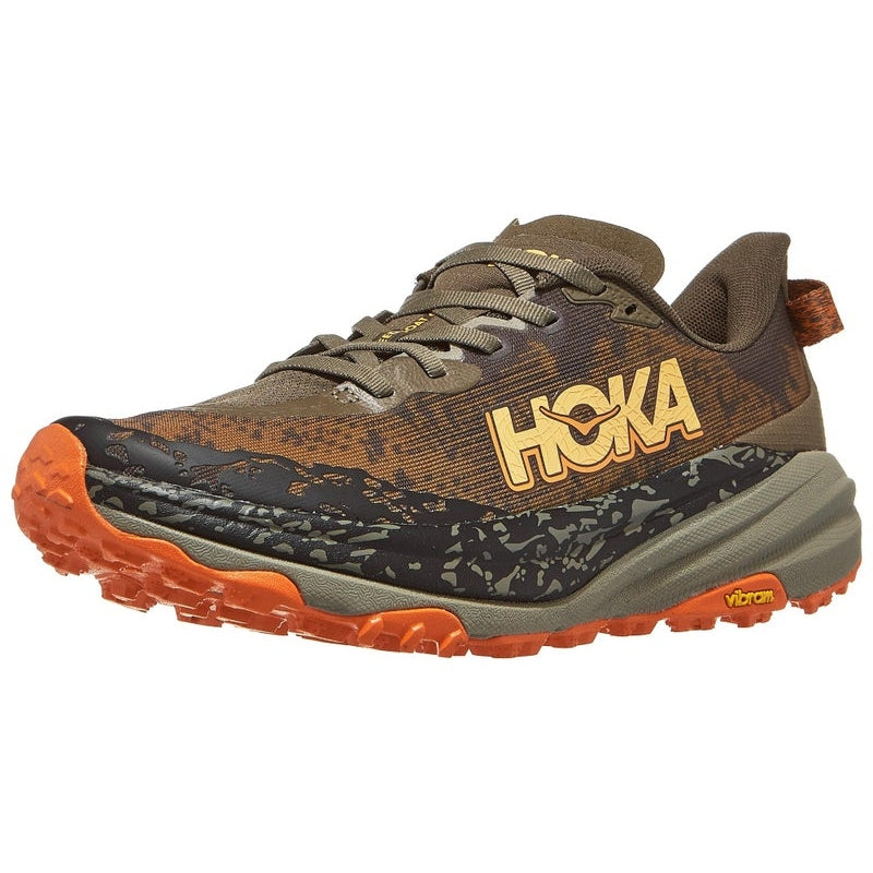 HOKA Speedgoat 6 Wide Mens FOOTWEAR - Mens Trail ANTIQUE OLIVE / SQUASH