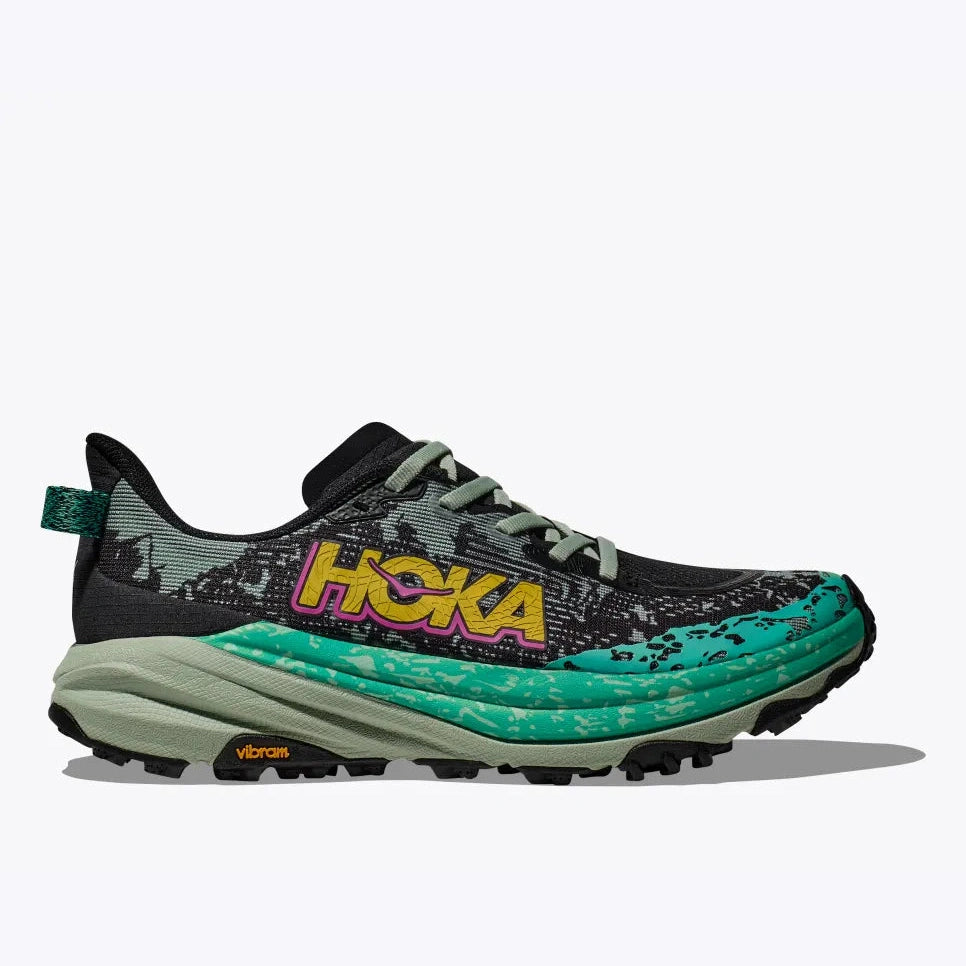 HOKA Speedgoat 6 Womens FOOTWEAR - Womens Trail BLACK / ALOE VERA