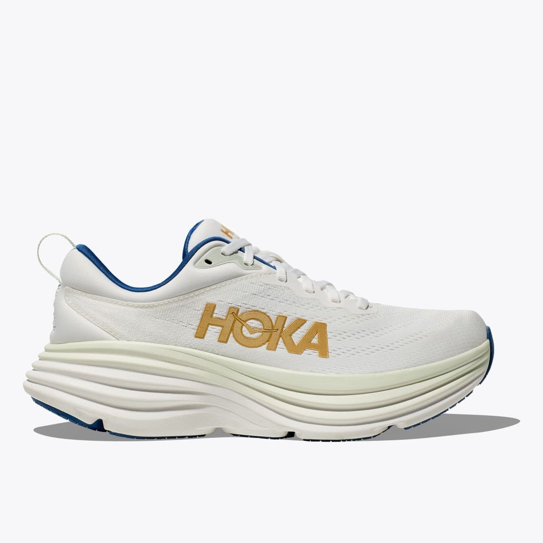 HOKA Bondi 8 Mens FOOTWEAR - Mens Neutral Cushioned FROST/GOLD