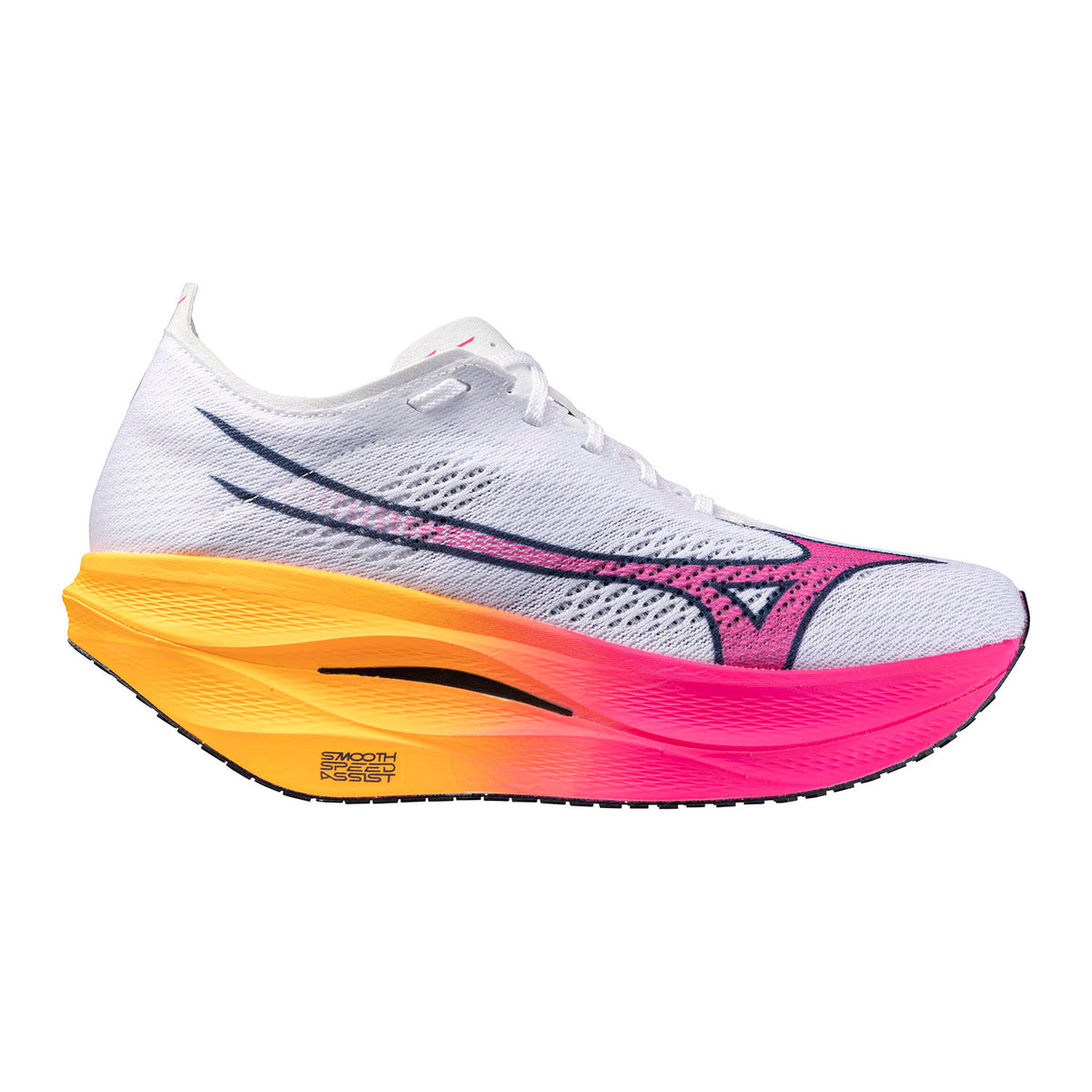 MIZUNO Wave Rebellion Pro 3 HANABI Unisex FOOTWEAR - Unisex Neutral Cushioned WHITE/PINK TETRA/TANGERINE ORANGE