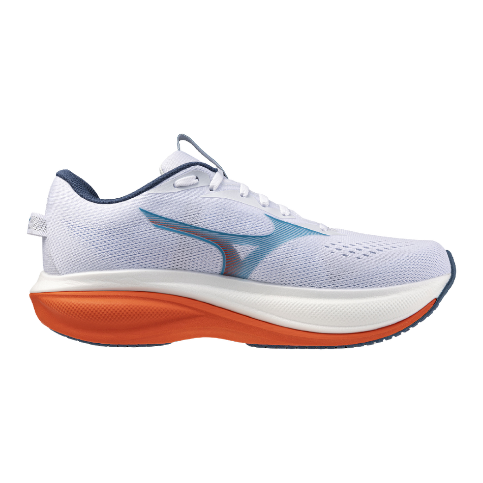 MIZUNO Wave Rider 30 Mens FOOTWEAR - Mens Stability WHITE/BLUE/ORANGE