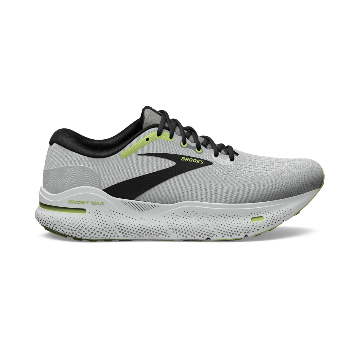 BROOKS Ghost Max Mens FOOTWEAR - Mens Neutral Cushioned GREY/BLACK/SHARP GREEN
