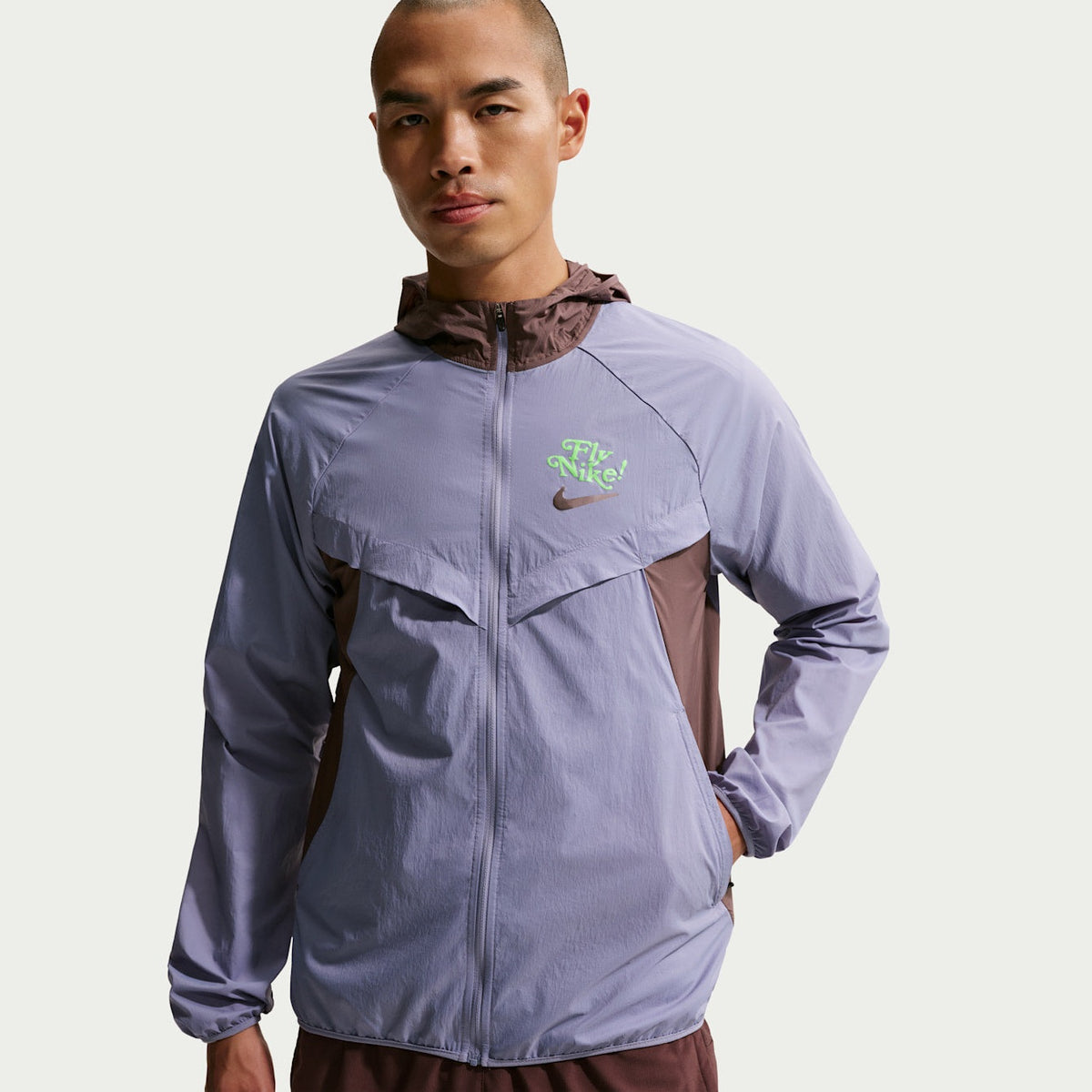 Mens Nike Dri-FIT UV Stride Fly Running Jacket APPAREL - Mens Jackets IRON PURPLE/TATTOO