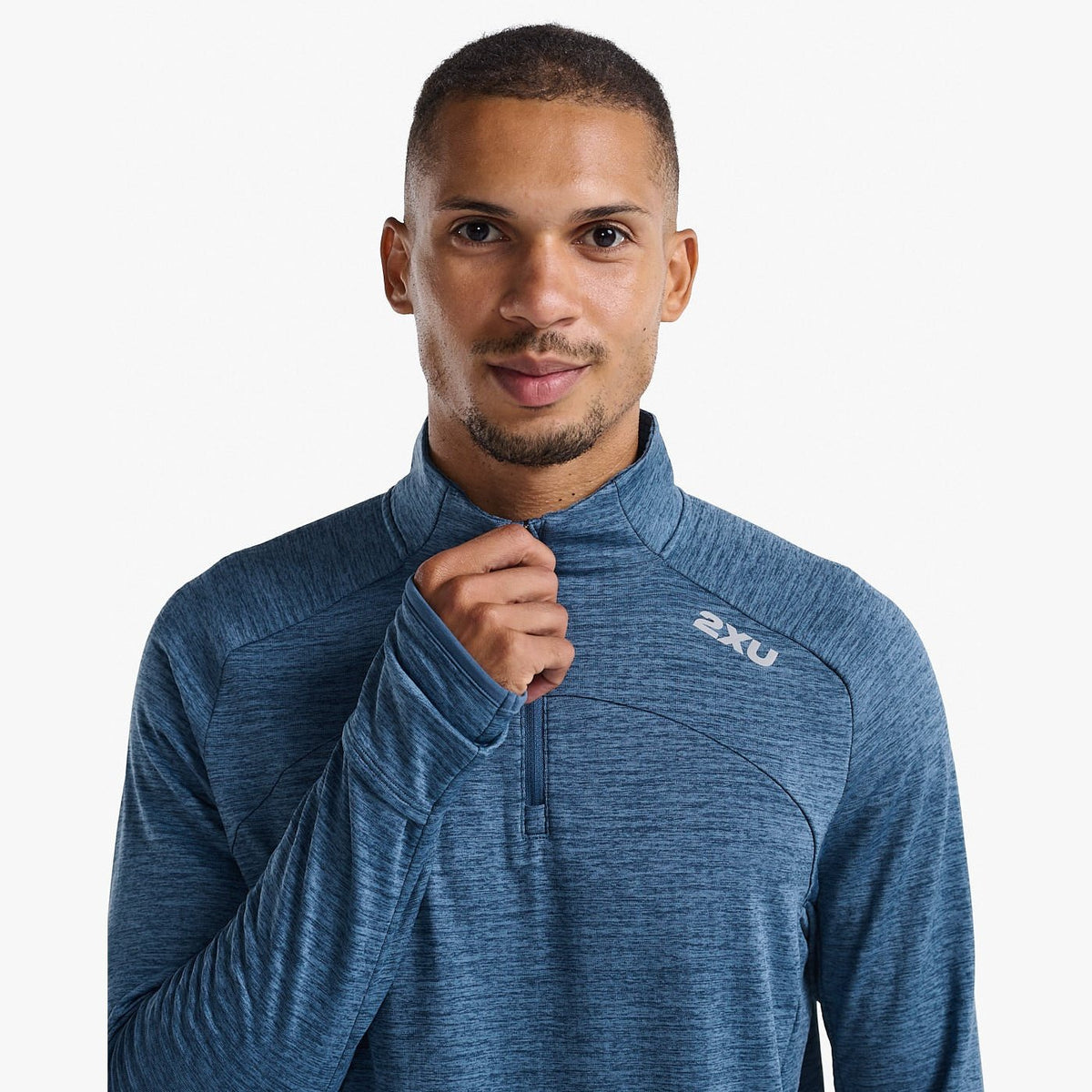 2XU Ignition 1/4 Zip Mens APPAREL - Mens Long Sleeve Tops STORMY/SILVER REFLECTIVE