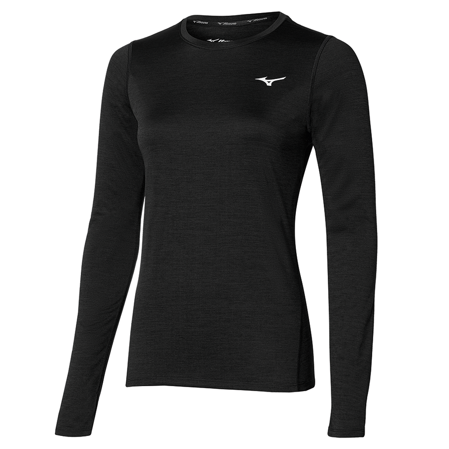 MIZUNO Impulse LS Tee Womens APPAREL - Womens Long Sleeve Tops BLACK