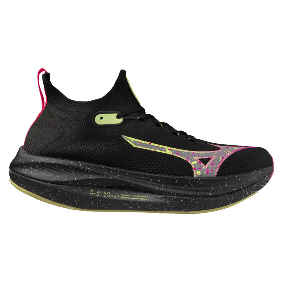 MIZUNO Neo Vista Unisex FOOTWEAR - Unisex Lightweight BLACK / SILVER / PINK TETRA
