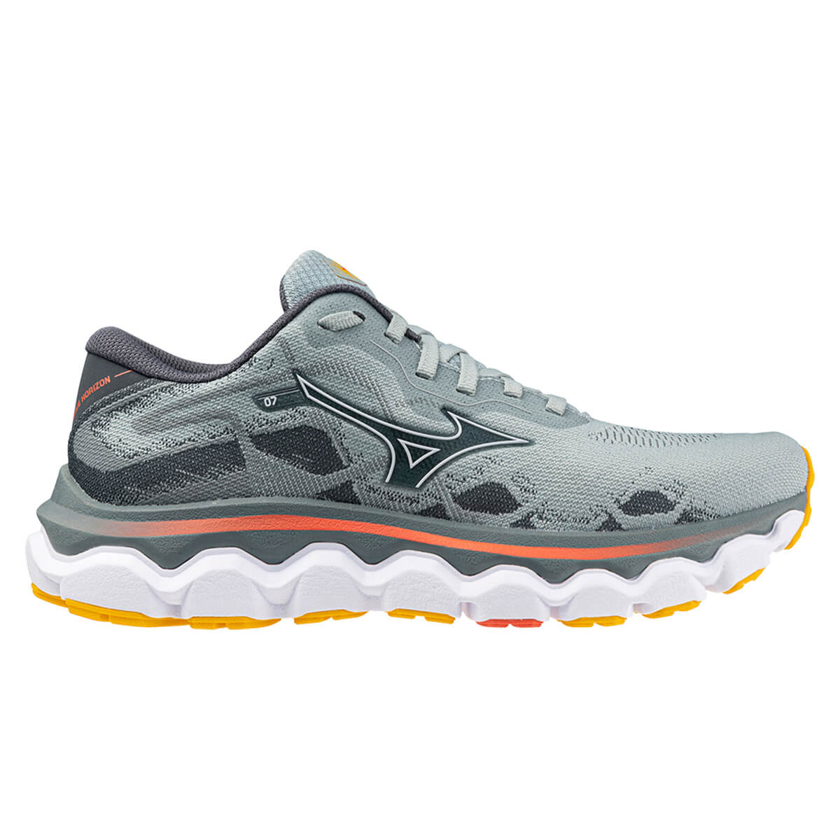 MIZUNO Wave Horizon 7 Womens FOOTWEAR - Womens Stability Cushioned GREY MIST/WHITE/HOT CORAL