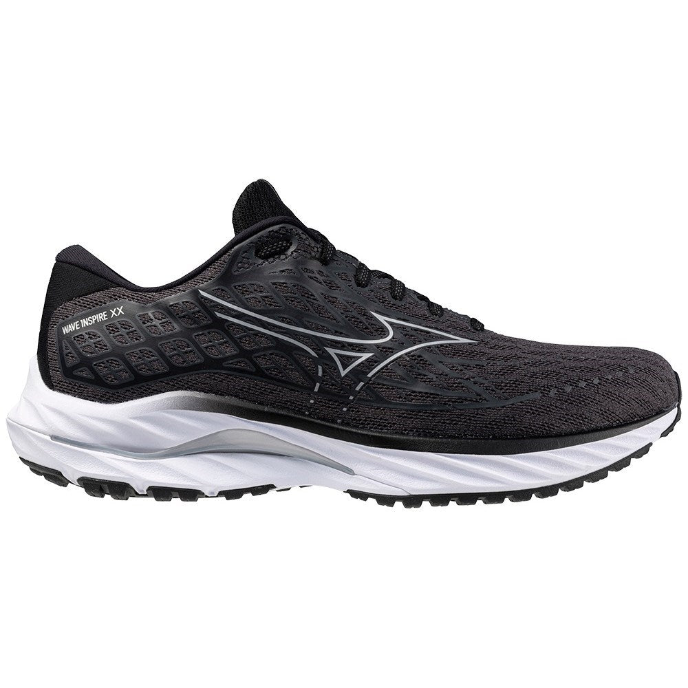 MIZUNO Wave Inspire 20 Mens FOOTWEAR - Mens Stability EBONY/WHITE/BLACK