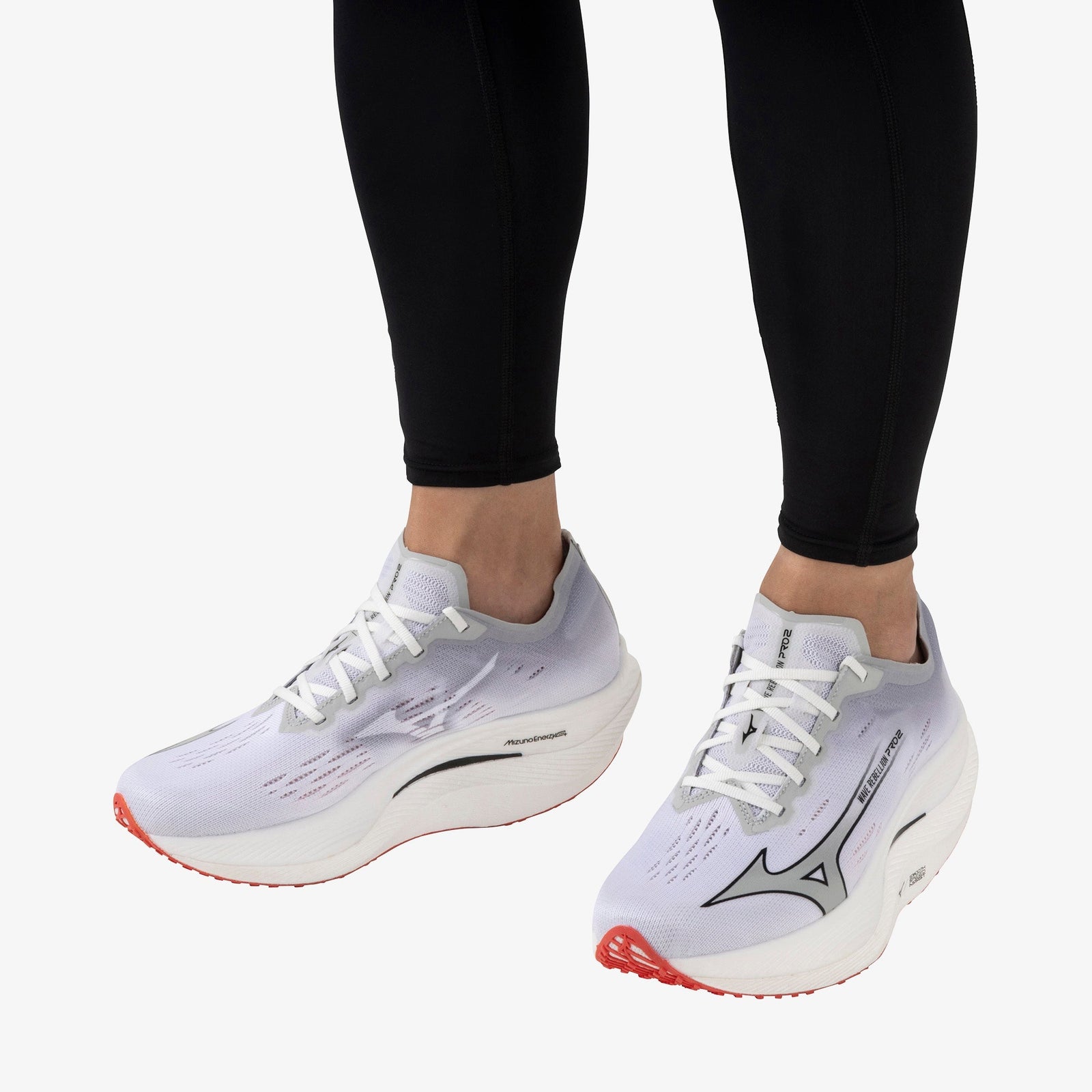 MIZUNO Wave Rebellion Pro 2 Womens FOOTWEAR - Womens Carbon Plate WHITE/HARBOR MIST/CAYENNE