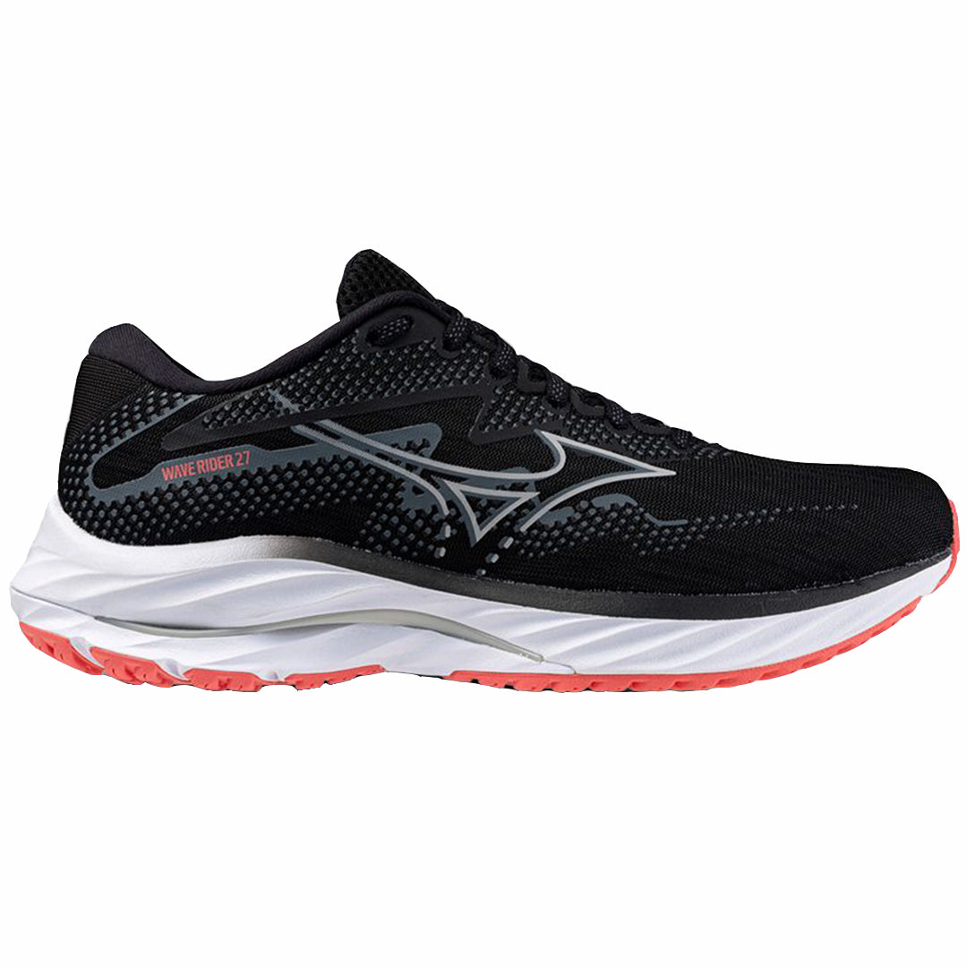 MIZUNO Wave Rider 27 Womens FOOTWEAR - Womens Neutral BLACK/NICKEL/DUBARRY