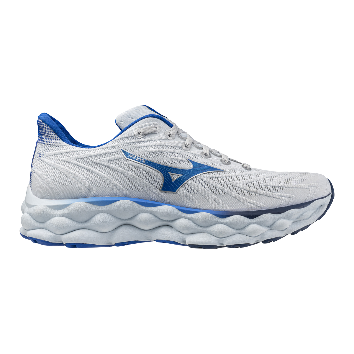 MIZUNO Wave Sky 8 Mens FOOTWEAR - Mens Neutral Cushioned PLEIN AIR / LASER BLUE / MUGEN BLUE