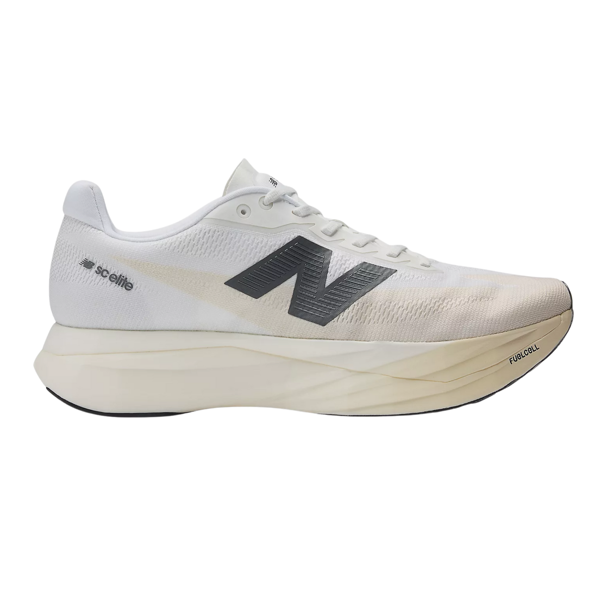 NEW BALANCE FuelCell SuperComp Elite v5 Womens FOOTWEAR - Womens Carbon Plate LINEN/WHITE/GOLD