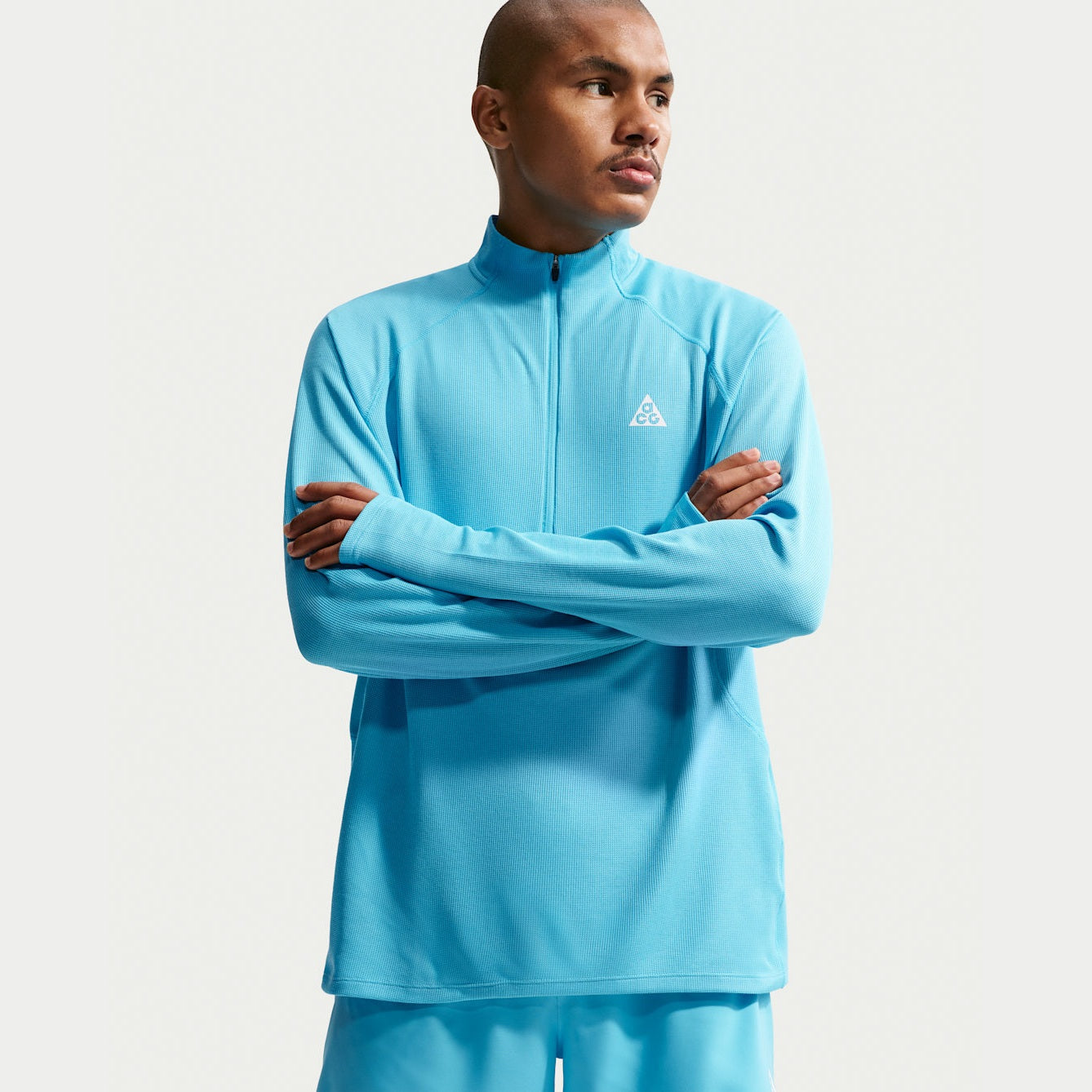 NIKE ACG Dri-FIT Mid-Layer 1/4-Zip Trail Running Top Men's APPAREL - Mens Jackets BALTIC BLUE/BALTIC BLUE/SUMMIT WHITE