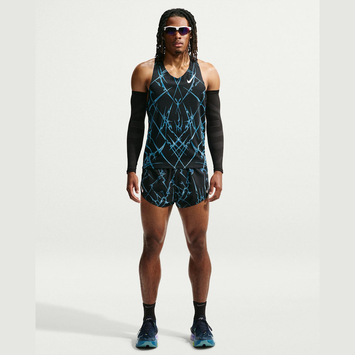 NIKE AeroSwift Dri-FIT ADV Printed Running Singlet Mens APPAREL - Mens Singlets