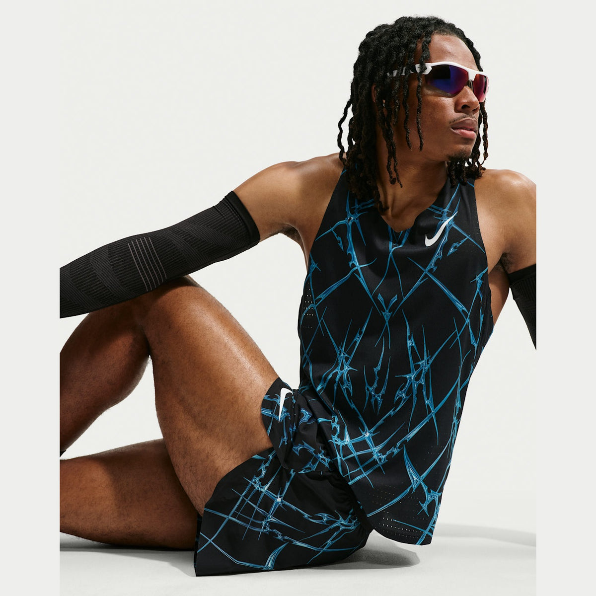 NIKE AeroSwift Dri-FIT ADV Printed Running Singlet Mens APPAREL - Mens Singlets
