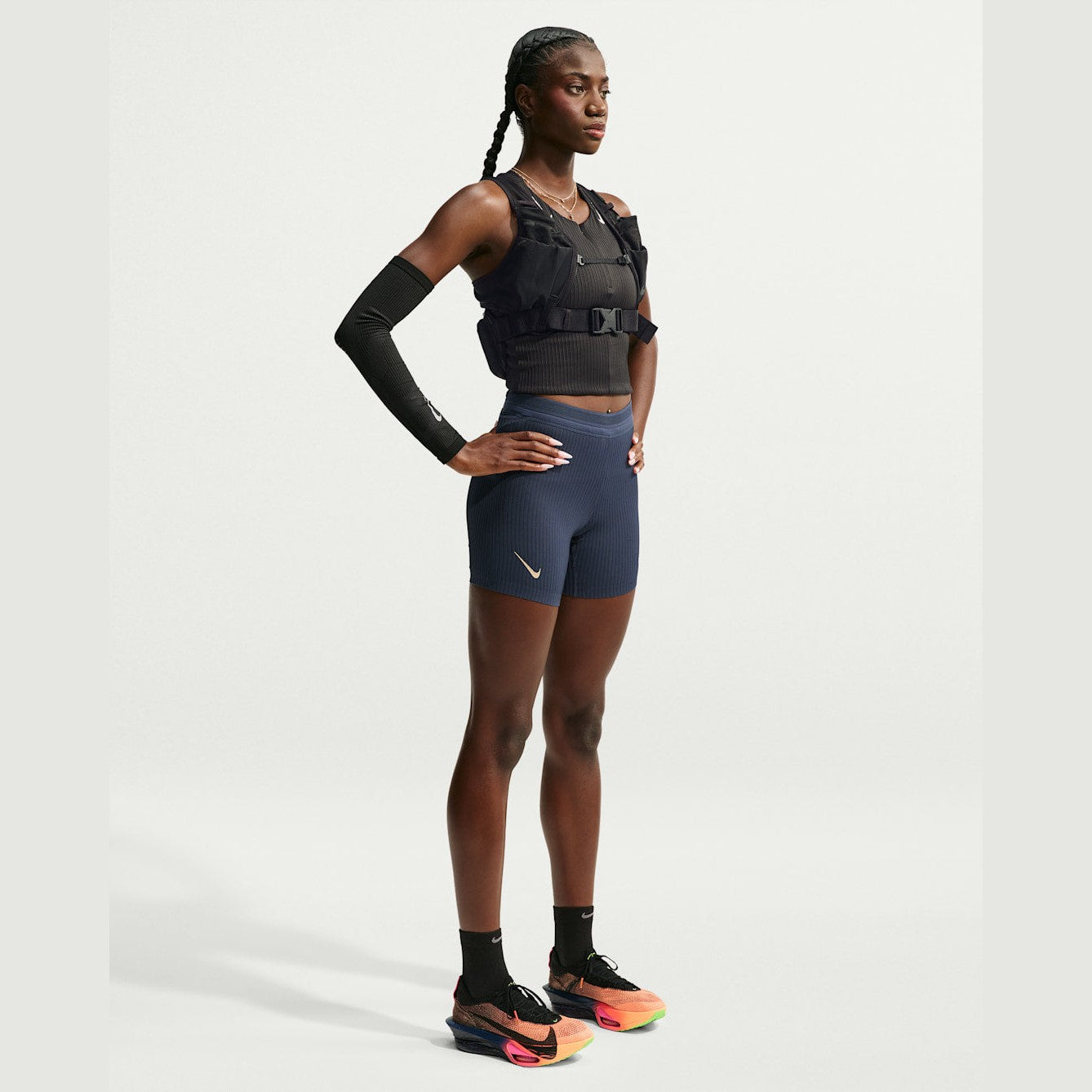 NIKE AeroSwift Dri-FIT ADV Tight Running Shorts Womens APPAREL - Womens Shorts BLACK/BLACK/WHITE/WHITE