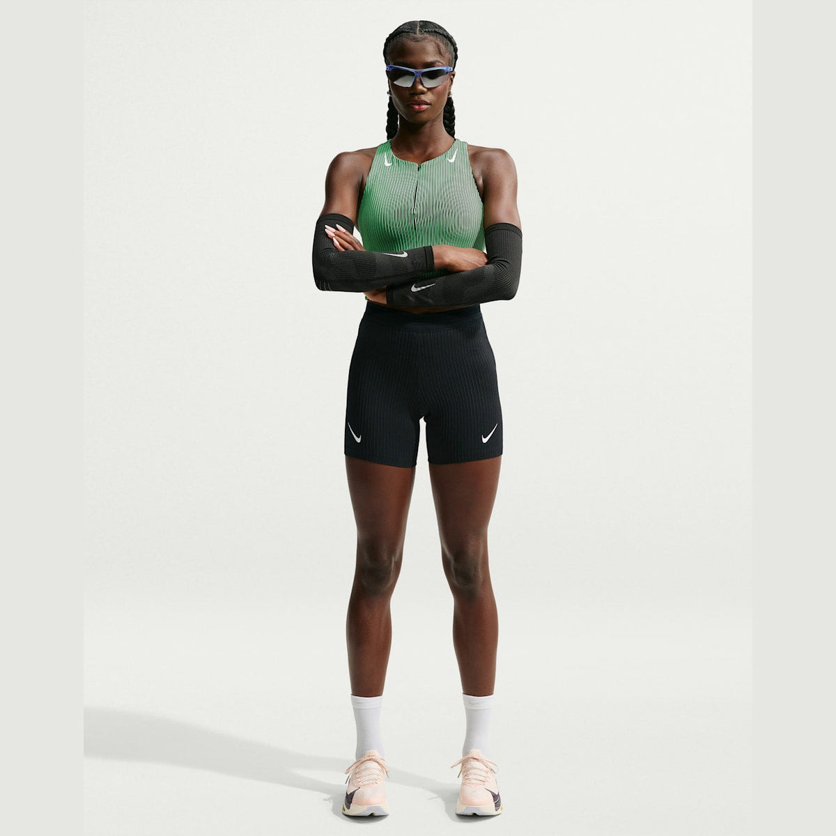 NIKE AeroSwift Dri-FIT ADV Tight Running Shorts Womens APPAREL - Womens Shorts BLACK/BLACK/WHITE/WHITE