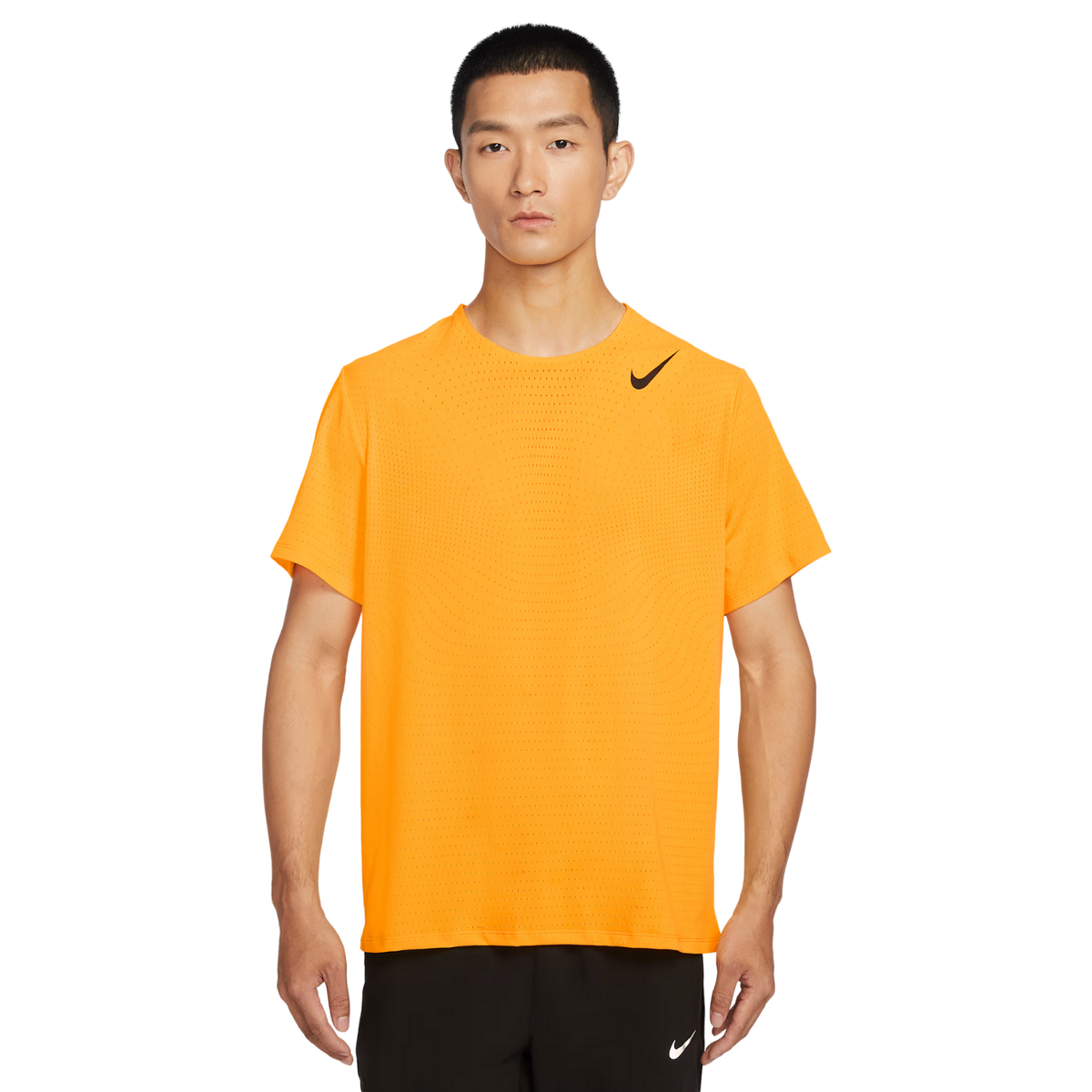 NIKE AeroSwift Dri-FIT ADV Short-Sleeve Running Top Mens APPAREL - Mens T-Shirts LASER ORANGE/BLACK