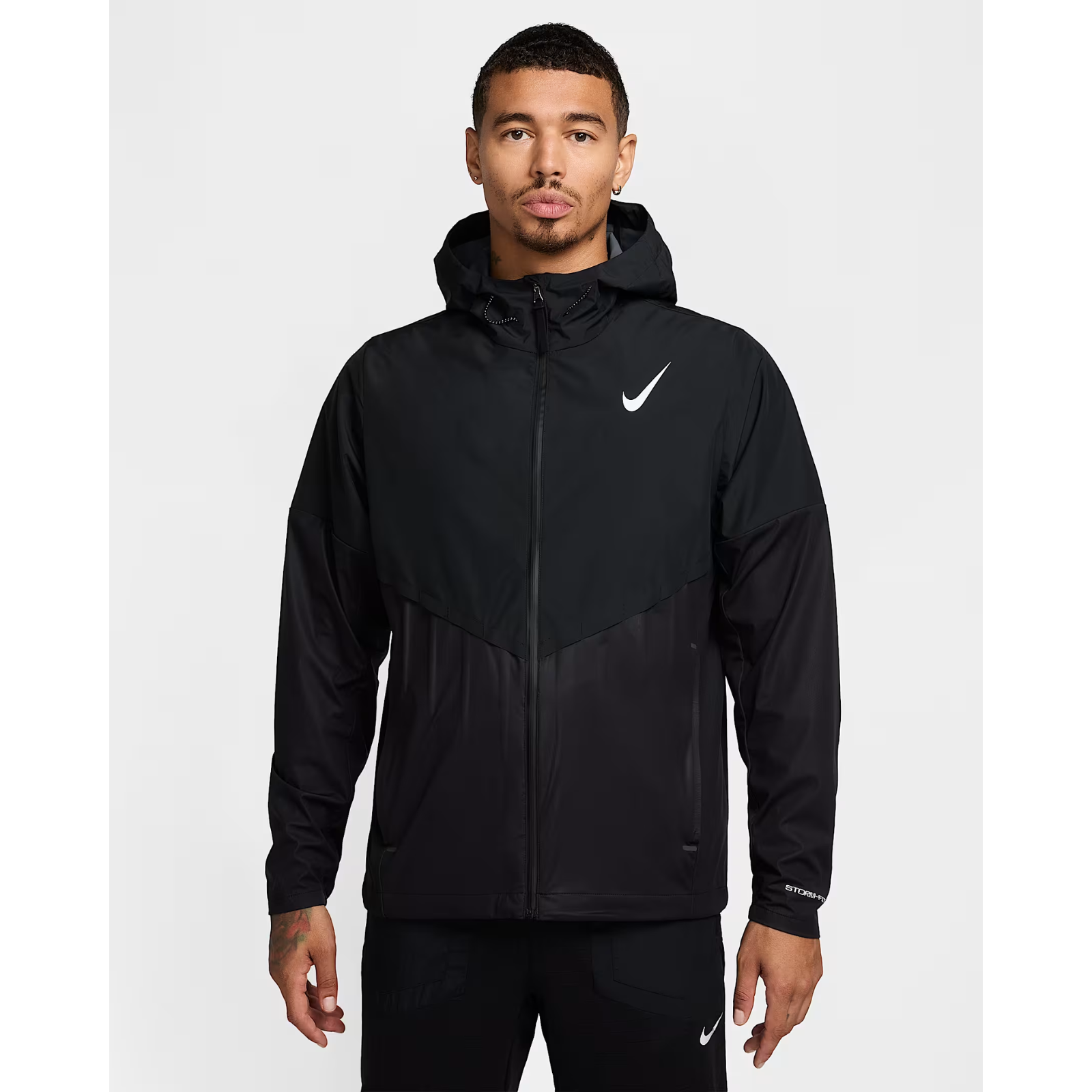 NIKE AeroSwift Storm-FIT Aerogami Running Jacket Men's APPAREL - Mens Jackets BLACK/SUMMIT WHITE
