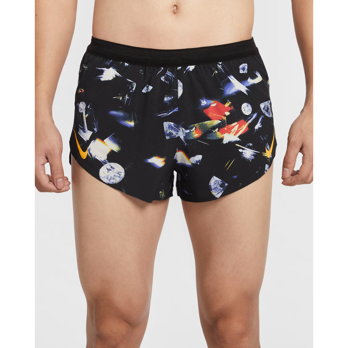 NIKE Aeroswift 2 Inch Shorts Mens APPAREL - Mens Shorts BLACK/LASER ORANGE