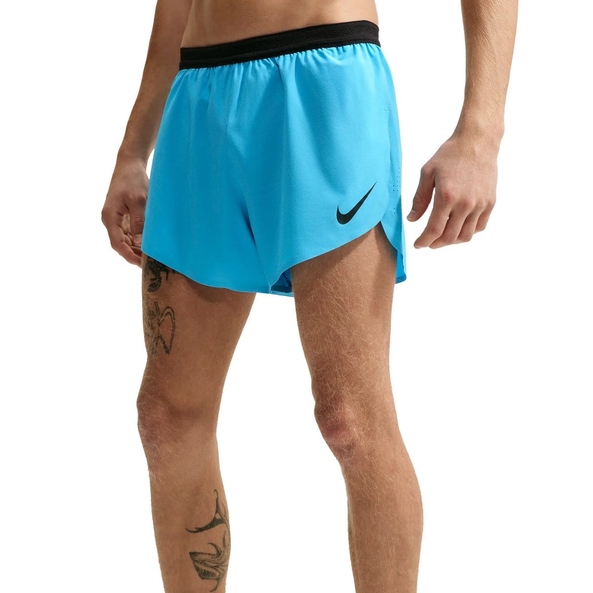 NIKE Aeroswift 4 Inch Shorts Mens APPAREL - Mens Shorts LT CURRENT BLUE/BLACK