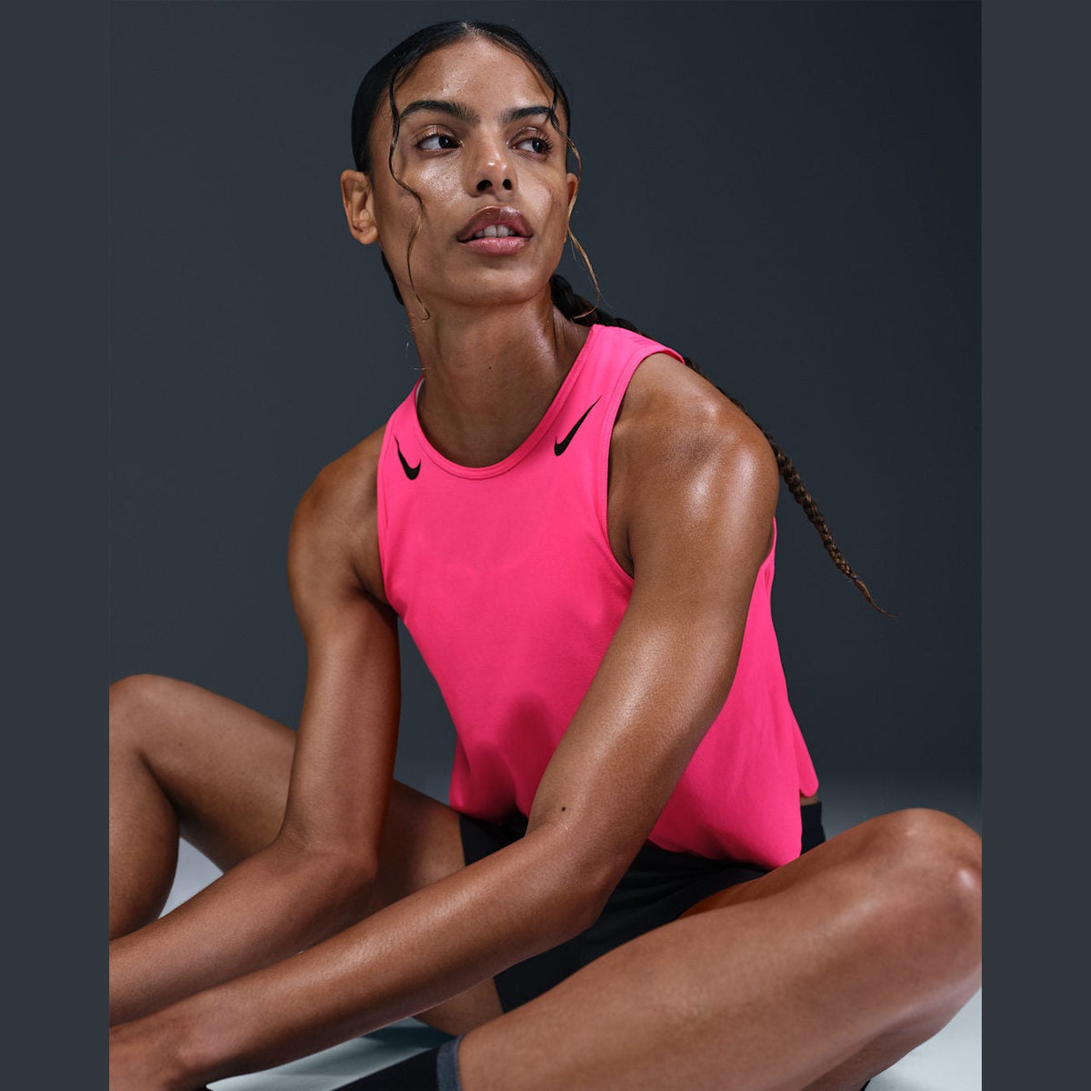 NIKE Aeroswift Dri-FIT ADV Cropped Running Tank Top Womens APPAREL - Womens Tanks