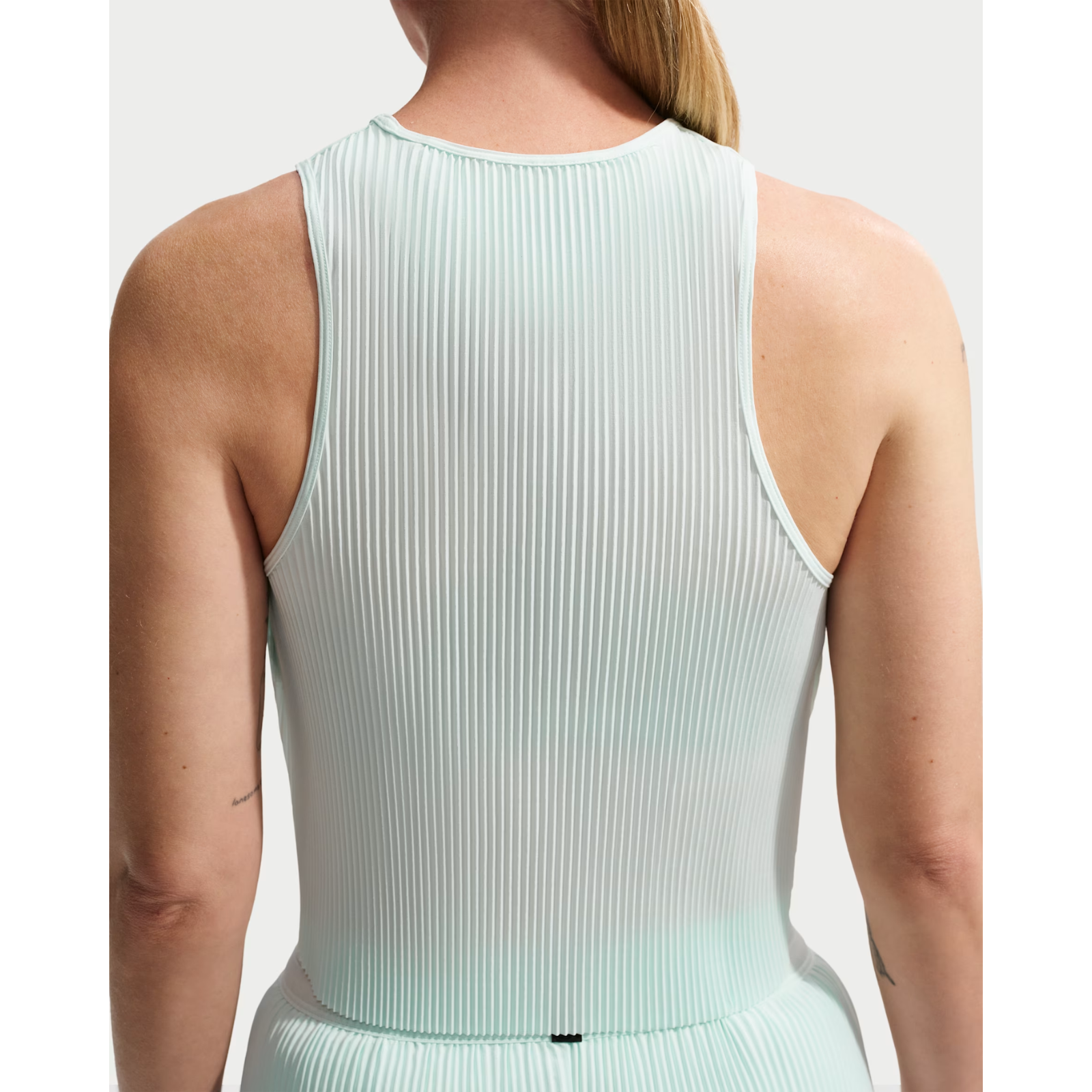 NIKE Aeroswift Dri-FIT ADV Cropped Running Tank Top Womens APPAREL - Womens Tanks BARELY GREEN/BLACK