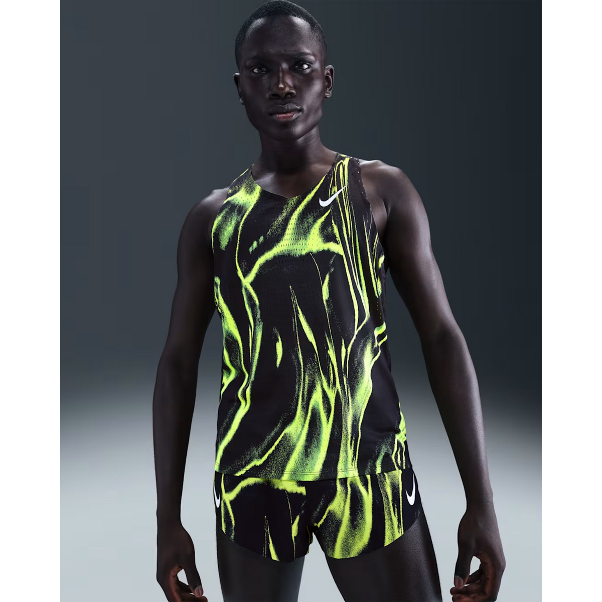 NIKE Aeroswift Dri-FIT ADV Running Singlet Mens APPAREL - Mens Singlets VOLT/WHITE
