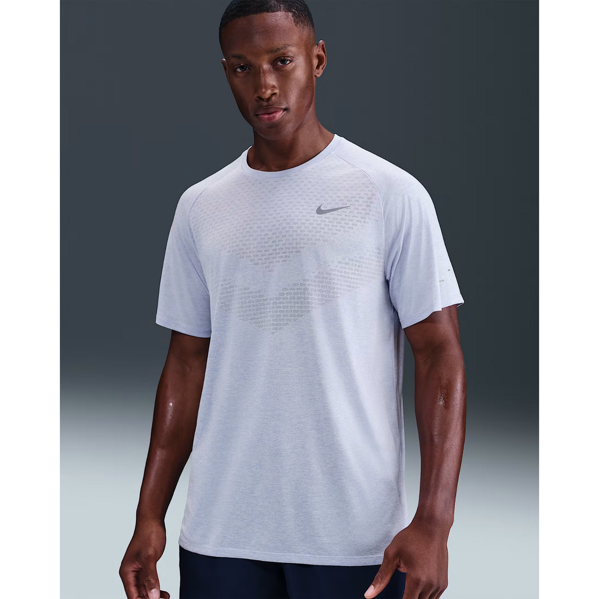 NIKE Dri-FIT ADV Short Sleeve Running Top Mens APPAREL - Mens T-Shirts GHOST/HEATHER
