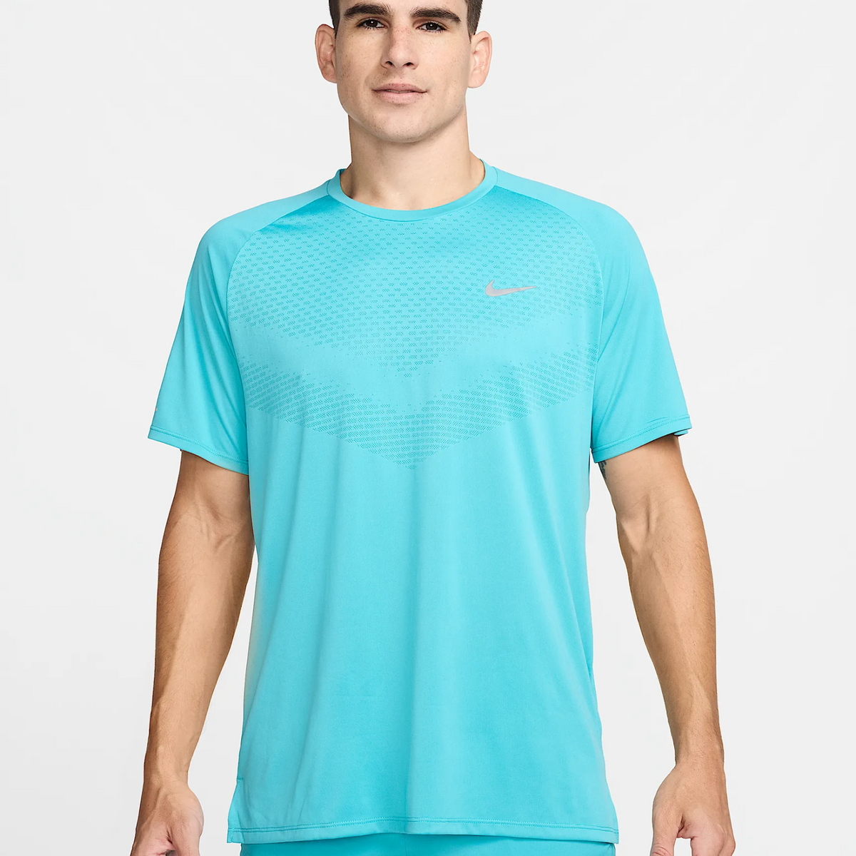 NIKE Dri-FIT ADV Short Sleeve Running Top Mens APPAREL - Mens T-Shirts DUSTY CACTUS/REFLECTIVE SILVER