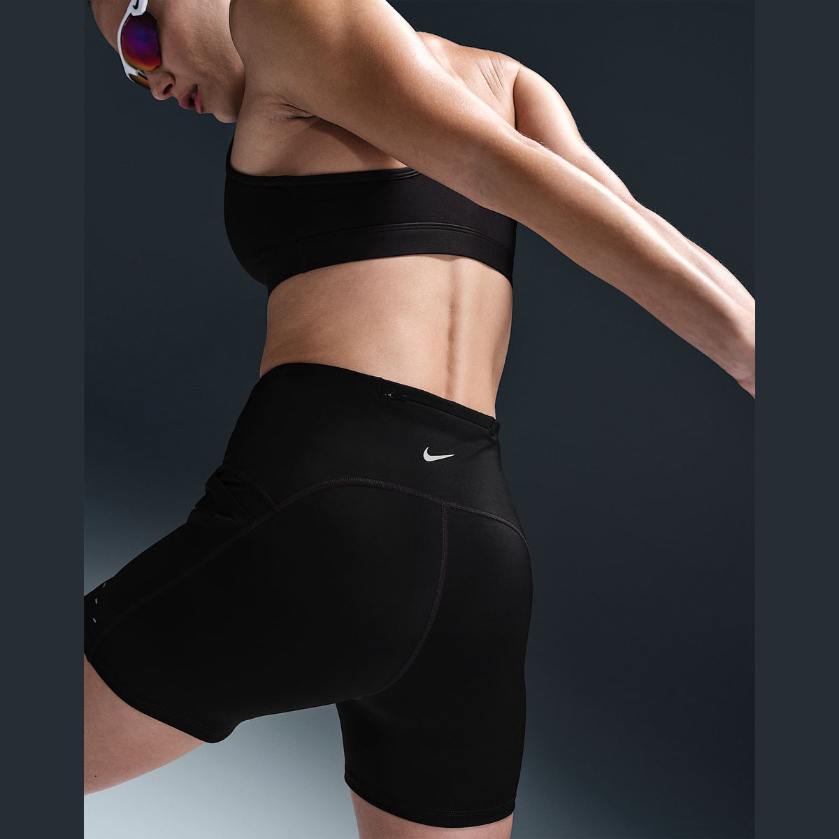 NIKE Dri-FIT High-Waisted 4" Tight Running Shorts Womens APPAREL - Womens Bottoms